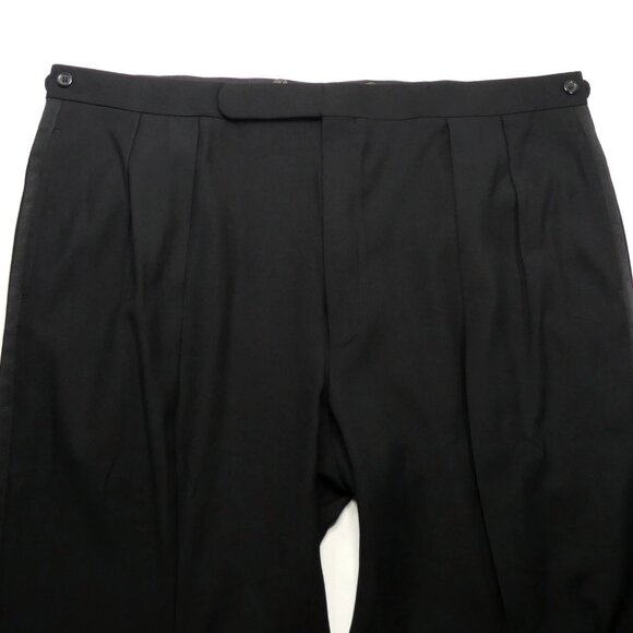 Polo Ralph Lauren Tuxedo Suit Men’s Black Wool Grosgrain Satin Lapel 48 Italy - Picture 11 of 15